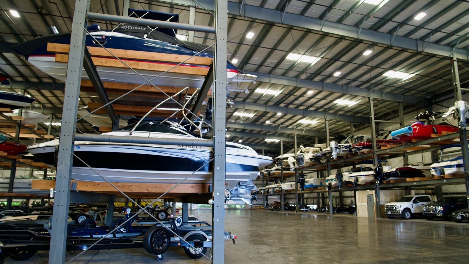 Indoor heated dry storage racks