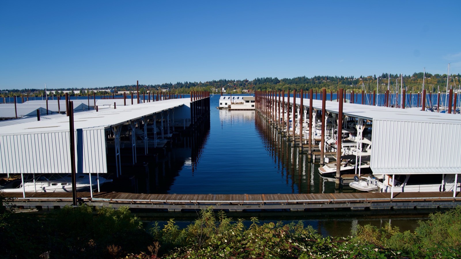 Covered moorage at Pacmar Marina